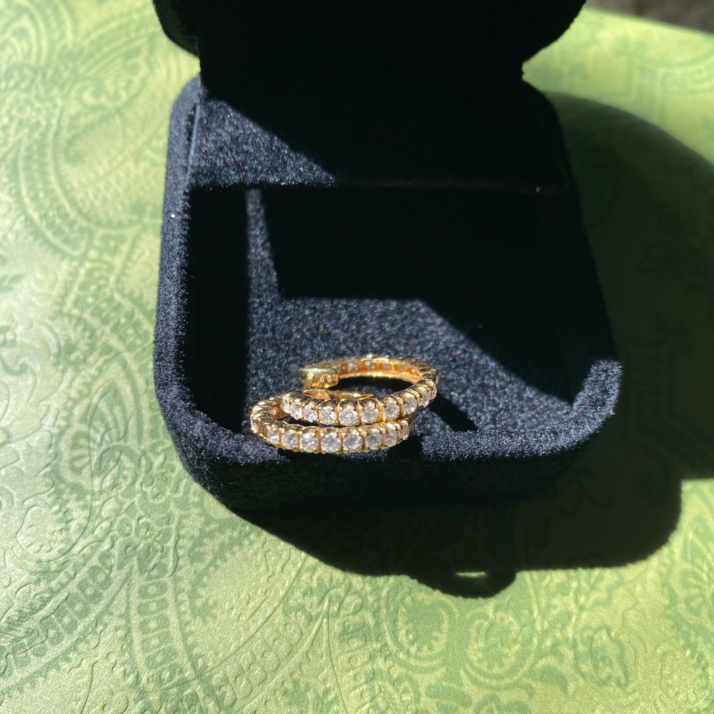 18kYG Diamond Earrings 1.00ct Hoop